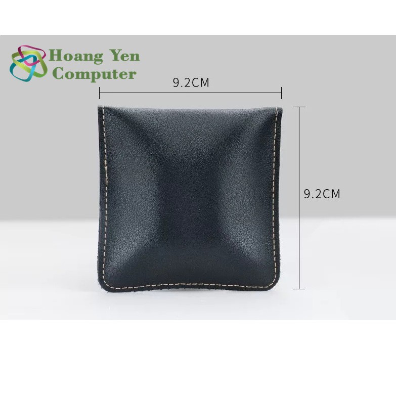 Túi Đựng Tai Nghe, Cáp Sạc Chất Liêu Giả Da (Kích Thước 9.2 x 9.2 CM)