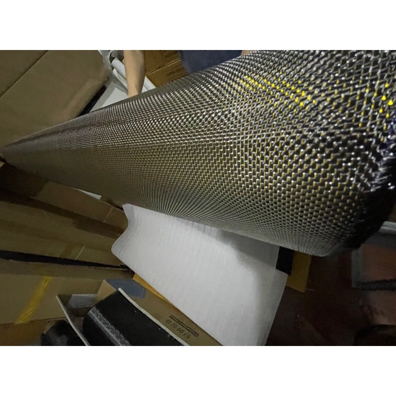 Vải carbon caro kevla vàng bạc
