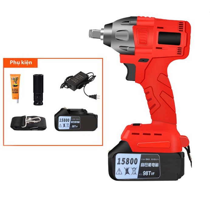 MÁY MỞ ỐC BULONG KETEWE KÈM PHỤ KIỆN DÙNG PIN 10 CELL