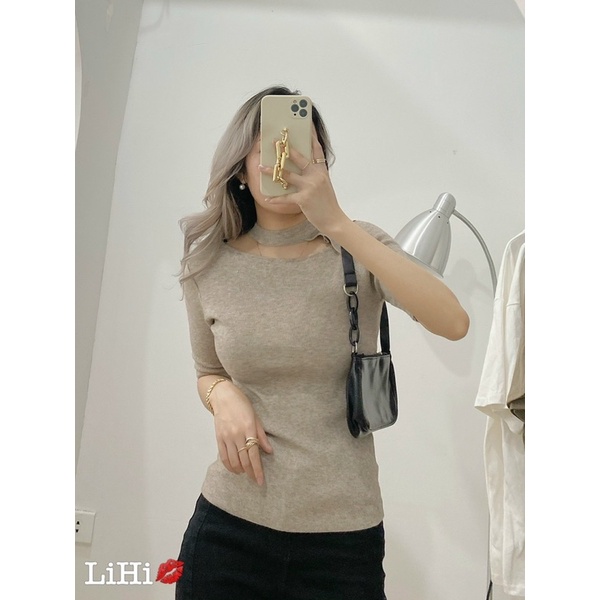 ÁO LEN TĂM CỔ KHOÉT CÁCH ĐIỆU PHONG CÁCH HÀN QUỐC MS16919