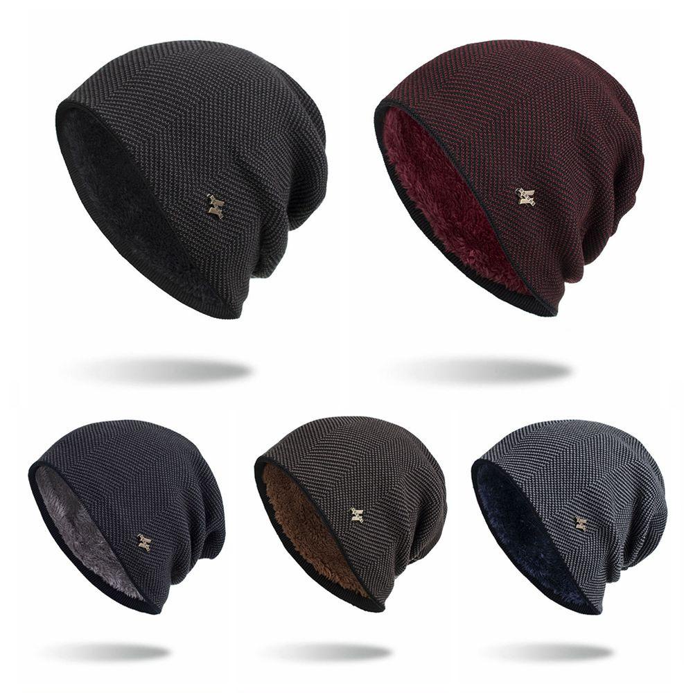 Mũ Beanie Dệt Kim Màu Trơn Dày Dặn Cho Nam