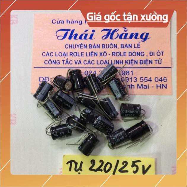 . Tụ hoá 220M/25 v giá bán 50 chiếc ..