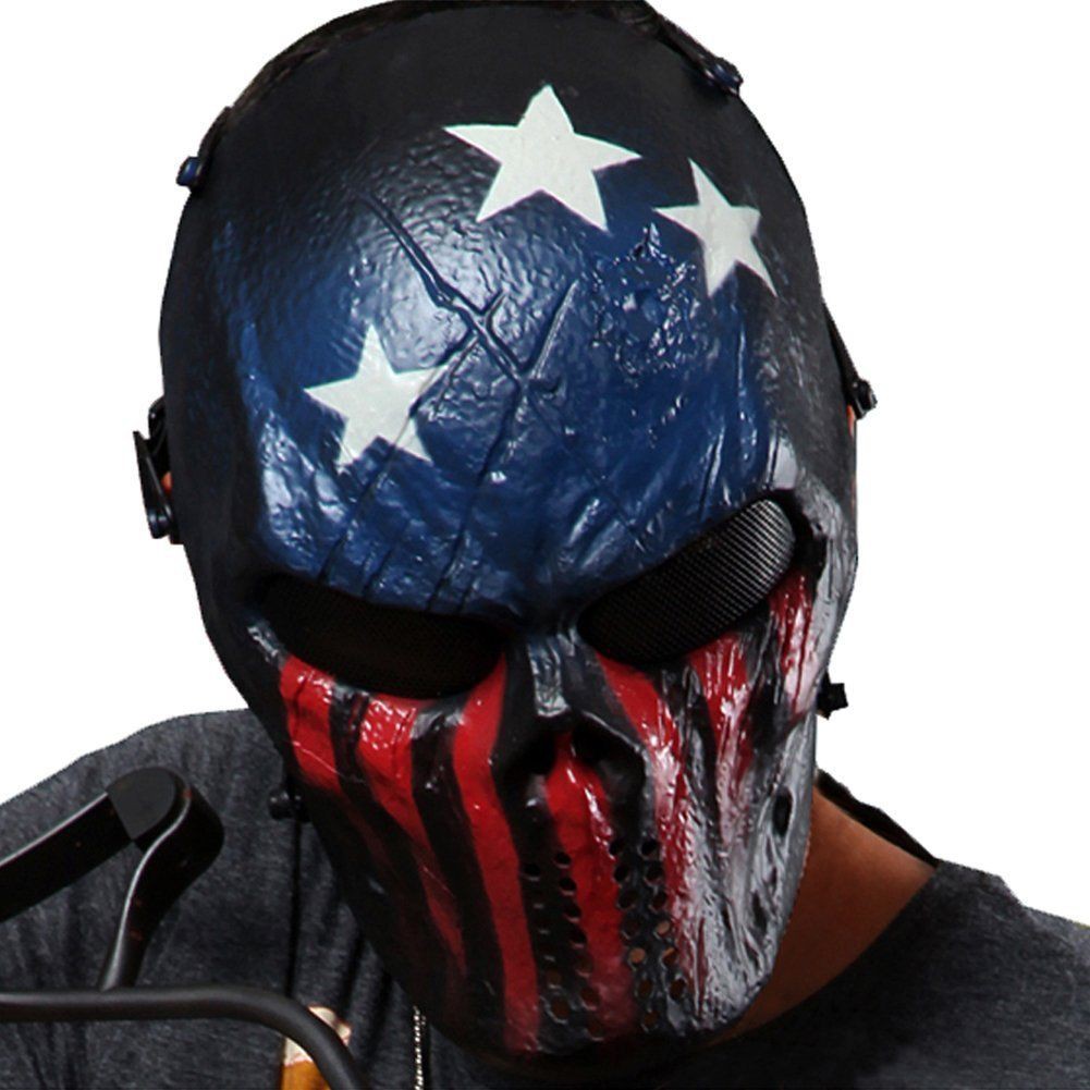 CS Game Skull Skeleton Full Face Mask Tactical Paintball Airsoft Protect Mask