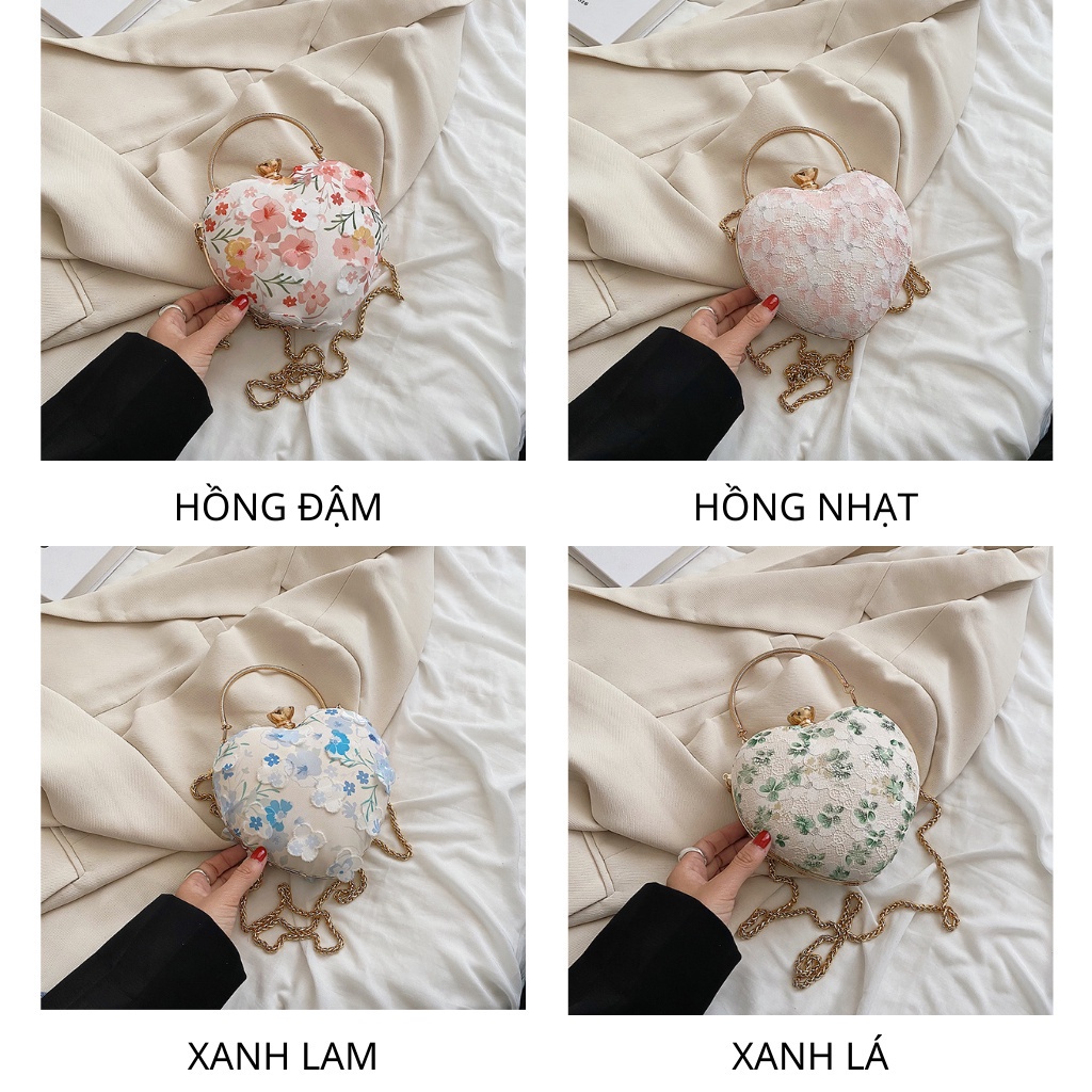 Túi xách nữ túi đeo chéo đẹp kẹp nách đeo vai Hàn Quốc sang đi tiệc đi chơi cao cấp giá rẻ thêu hoa TX0007 Hana Bags