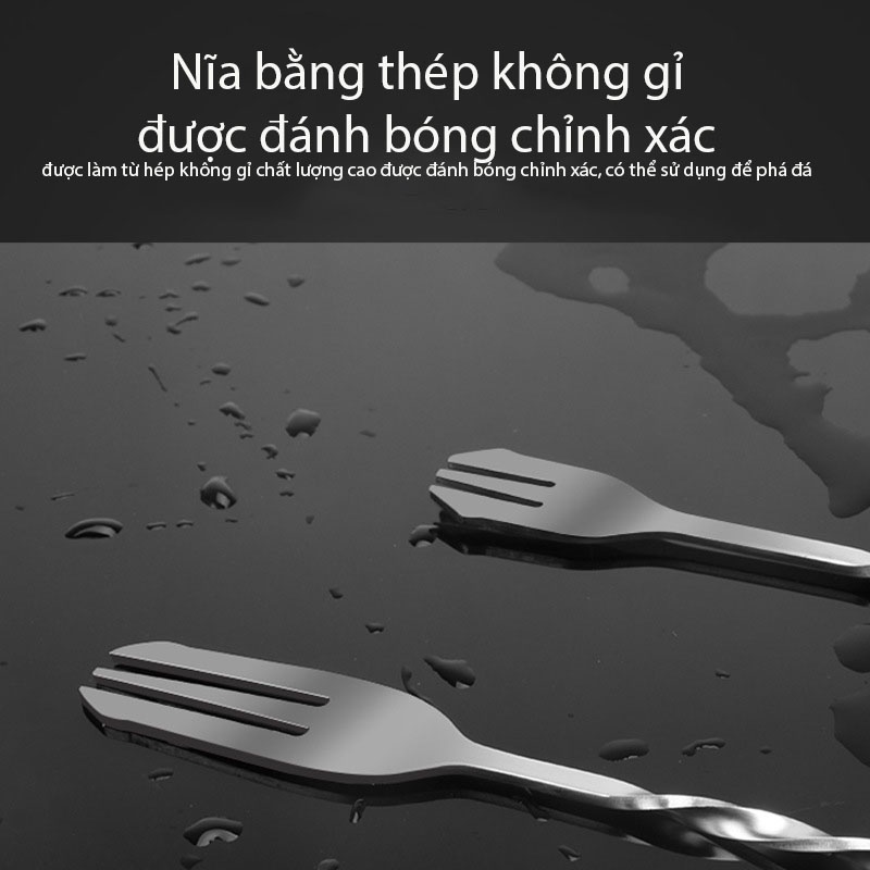 Thìa bar pha chế inox, thìa khuấy 2 đầu pha chế - LOKING