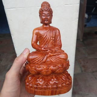 Tượng Đại Nhật Như Lai - Pháp Thân Của Phật Thích Ca - Gỗ Hương - Cao 20cm