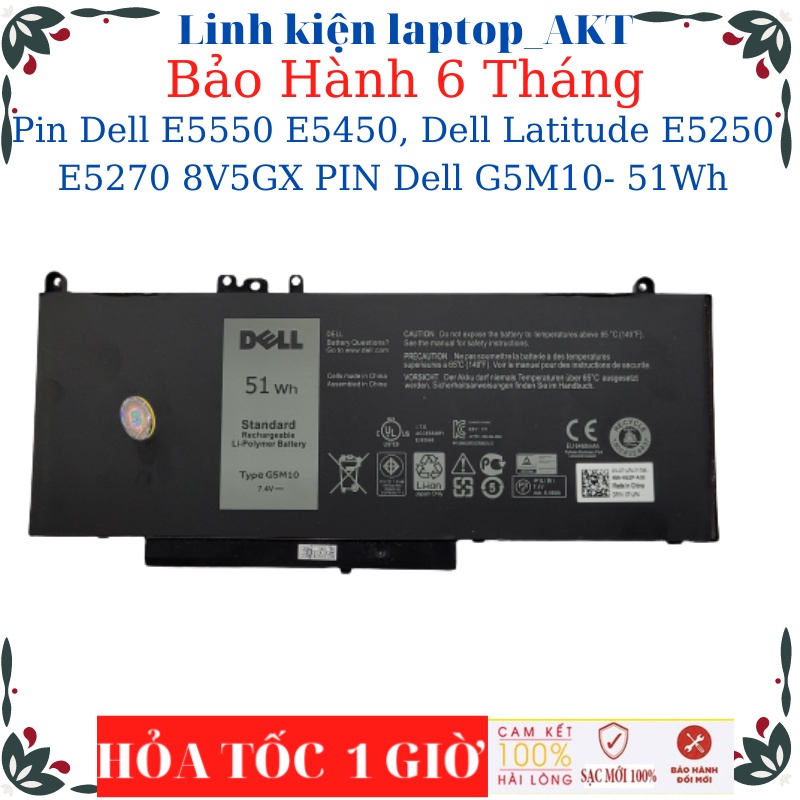 Pin Dell E5550 E5450, Dell Latitude E5250 E5270 8V5GX PIN Dell RYXXH- 38W G5M10- 51Wh