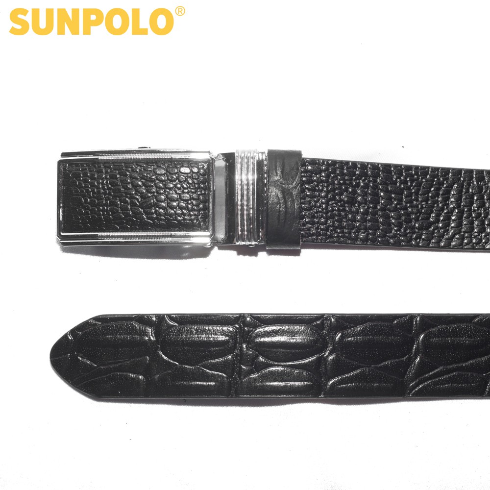 Dây nịt nam da bò SUNPOLO Đen Nâu - BSAL02