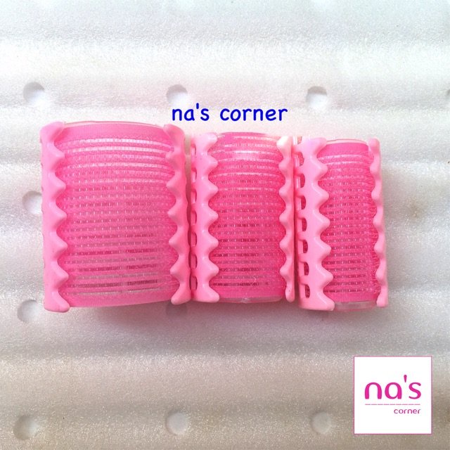 Lô gai cuốn tóc tự dính kèm miếng chụp giữ cố định làm xoăn uốn cong tóc mái tạo kiểu mái cúp, mái bay