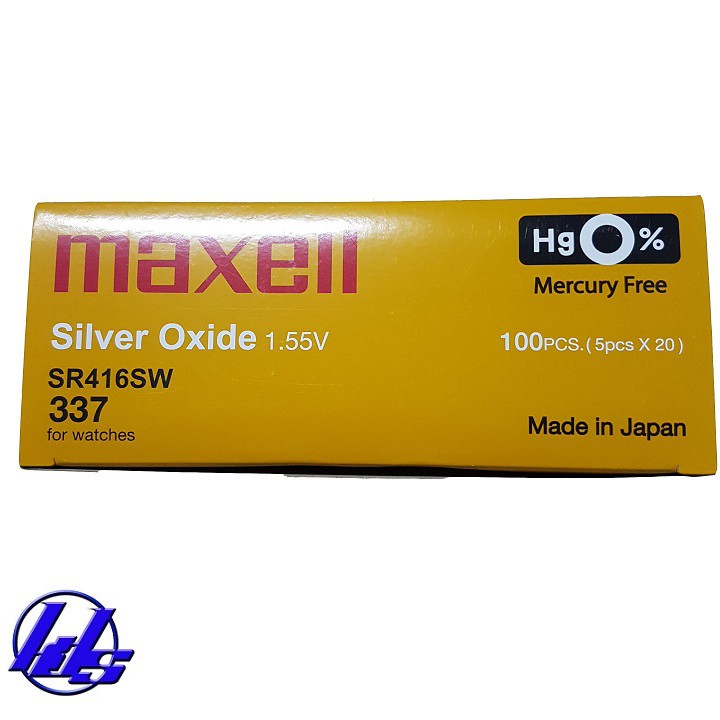 Pin đồng hồ SR416SW/337 Maxell Silver Oxide 1.55V - Vỉ 5 viên