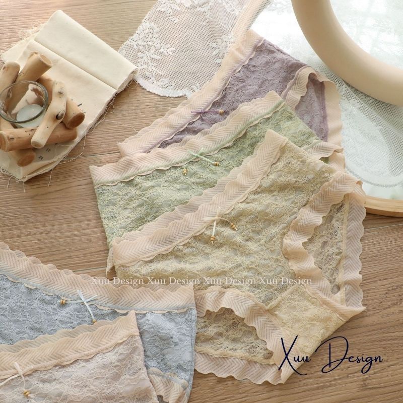 Quần lót nữ ren sexy phối viền Su siêu mềm mại thoáng khí kháng khuẩn - Wexuu Design QC78