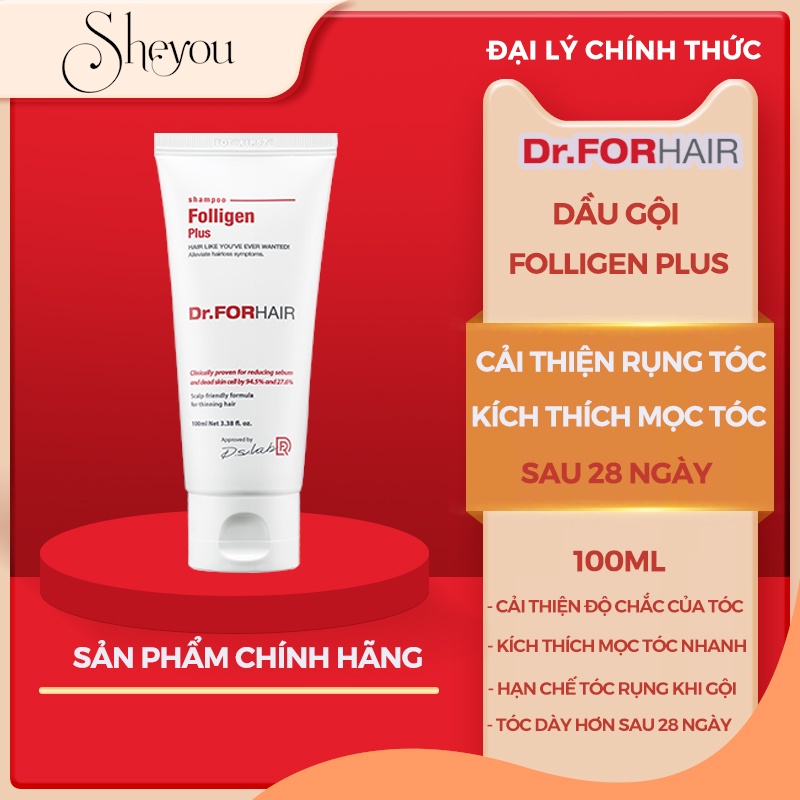 Dầu Gội Phục Hồi Tóc Hư Tổn Ngăn Ngừa Rụng Tóc Dr.FORHAIR Folligen Plus Shampoo 100ml