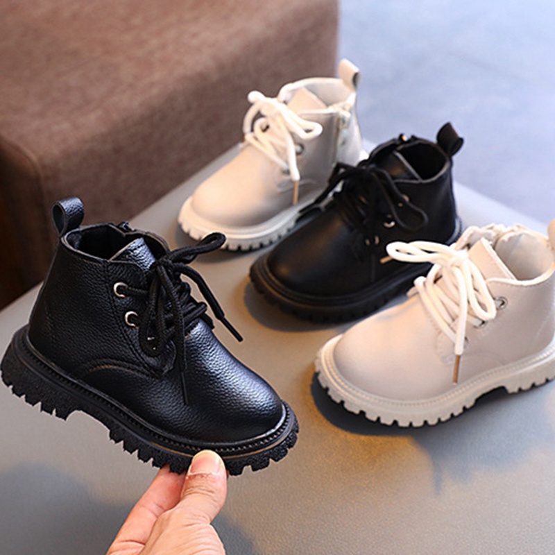 Giày Bốt Martin Da PU Cổ Thấp Size 21-30 Thời Trang Cho Bé