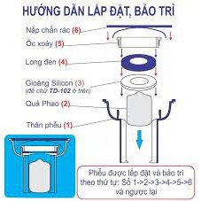 [ NEW - SALE] [ CHÍNH HÃNG ] Phễu thoát nước chống tràn TD-102 (Trắng) H3C STORE