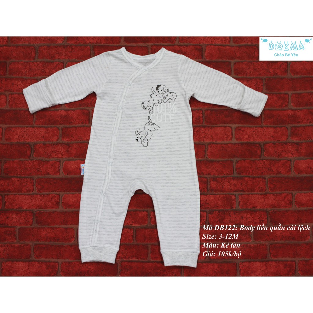 Body dài tay sơ sinh Dokma có bao tay DB122