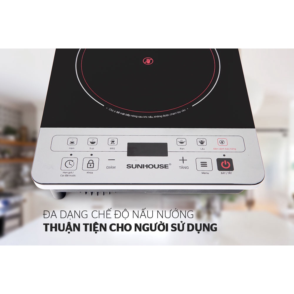 Bếp hồng ngoại cảm ứng SUNHOUSE SHD6005 kèm vỉ nướng - Bảo hành chính hãng 12 tháng