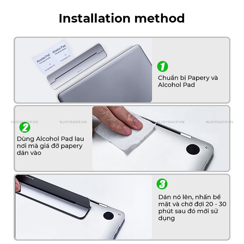 Đế Nâng Tản Nhiệt Laptop Siêu Mỏng Chính Hãng Baseus Papery Notebook Holder Cho  Ultra Book Asus Dell Sony