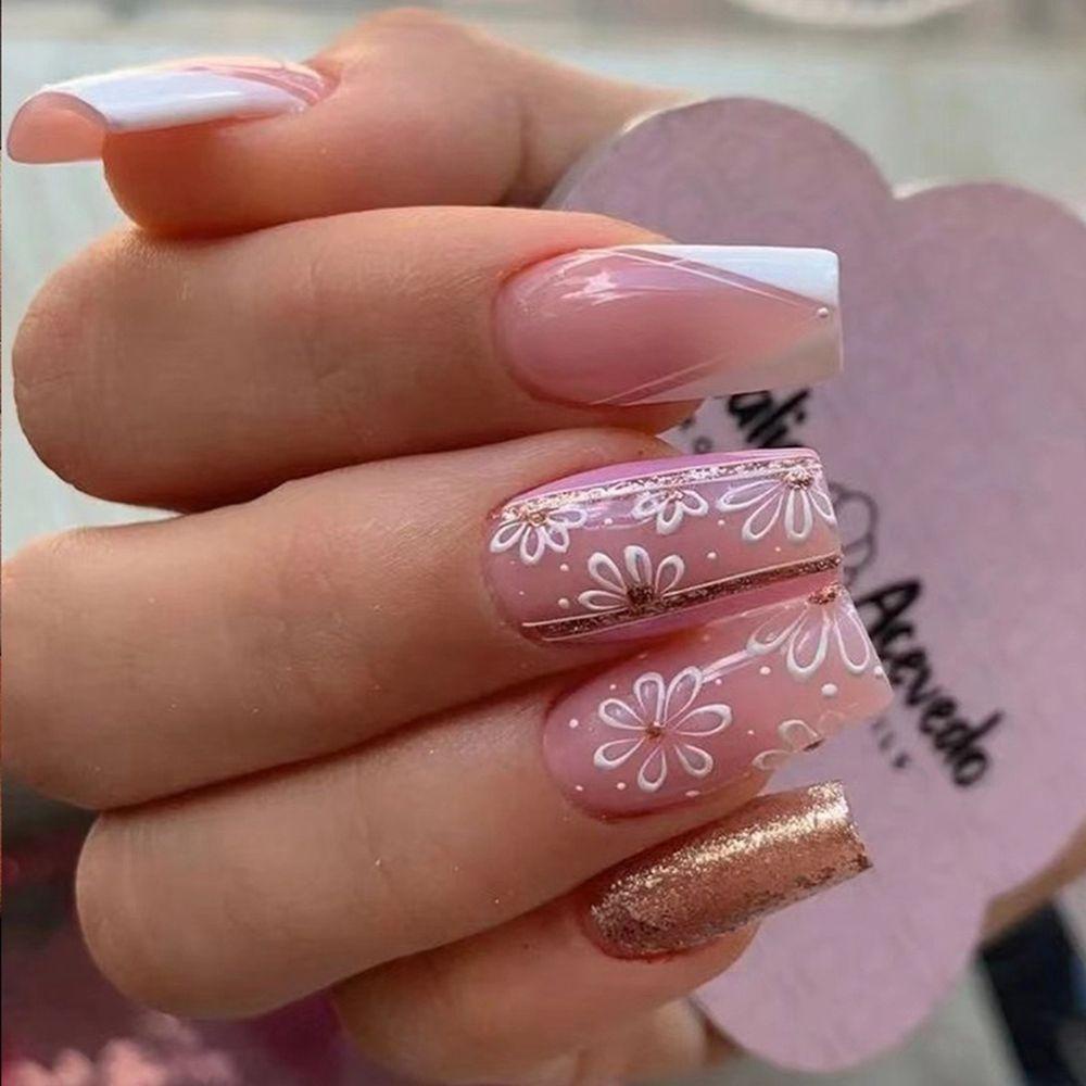 Maxg 24 Cái / Hộp Bướm|Bộ Móng Tay Giả Có Thể Tháo Rời