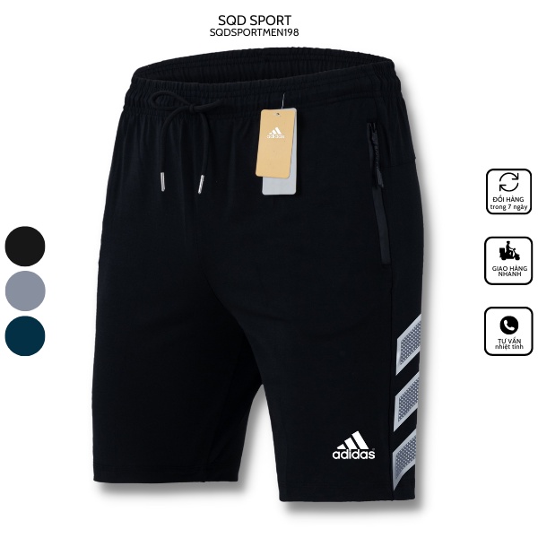 Quần short thun nam thể thao, chất liệu thun poly co giãn 4 chiều, vải mềm mịn không xù lông bai nhão -Q132