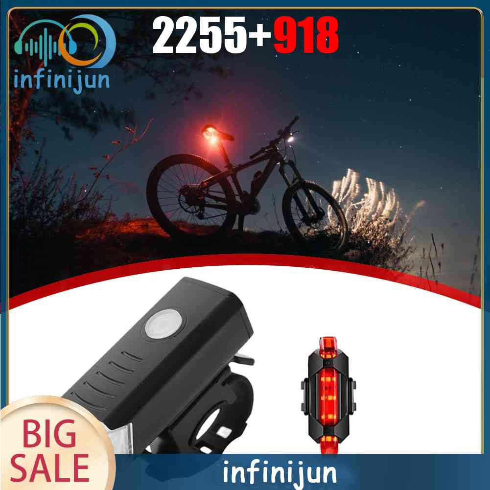 Bộ Đèn Pha Trước Và Sau Sạc USB Cho Xe Đạp INFINIJUN MTB