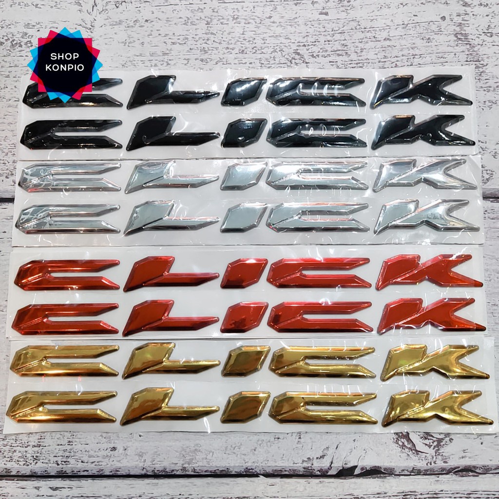 Cặp Tem Chữ Click Cao Cấp Dập Nổi Dán Sườn Xe Click Chống Thấm Nước, Chống Bay Màu