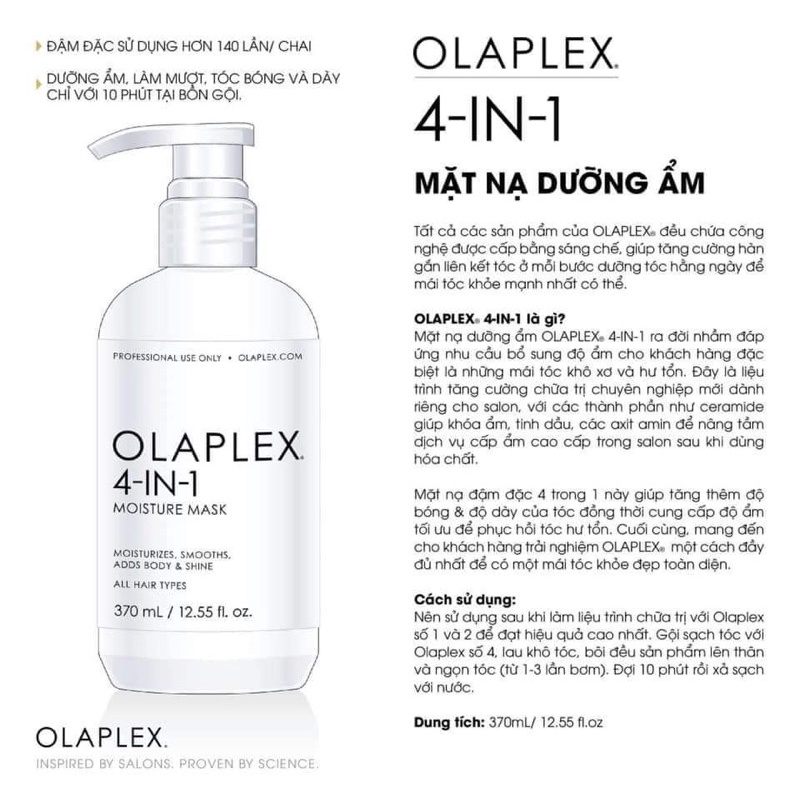 ( Chính hãng ) Olaplex 4-in-1  370ml siêu phẩm hot nhất mùa thu