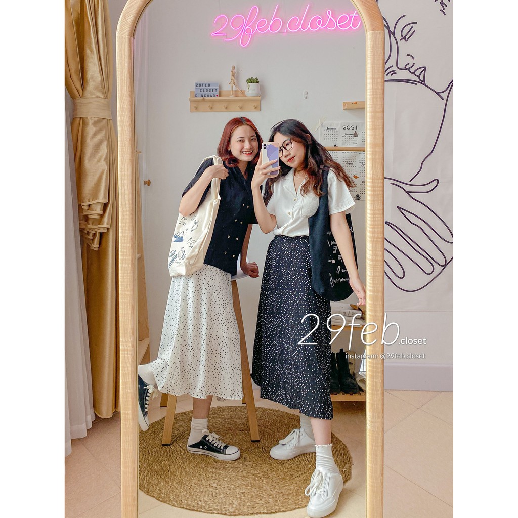 Chân váy voan họa tiết (Ảnh thật)