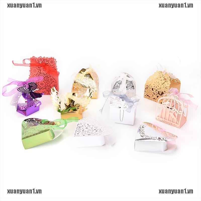 [XUANYUAN1] Set 50 Hộp Đựng Kẹo Cưới Hình Bươm Bướm