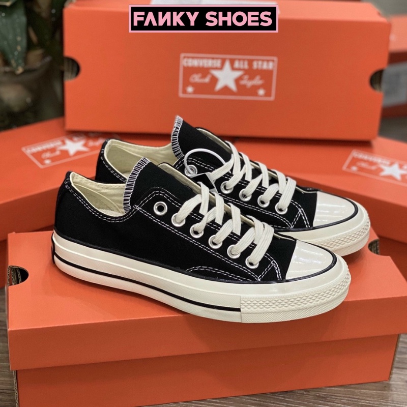 Giày Converse 1970s Cổ Thấp, Giày Sneaker Nam Nữ CV Chuck Taylor All Star Đen Trắng Cao Cấp Full Box Bill