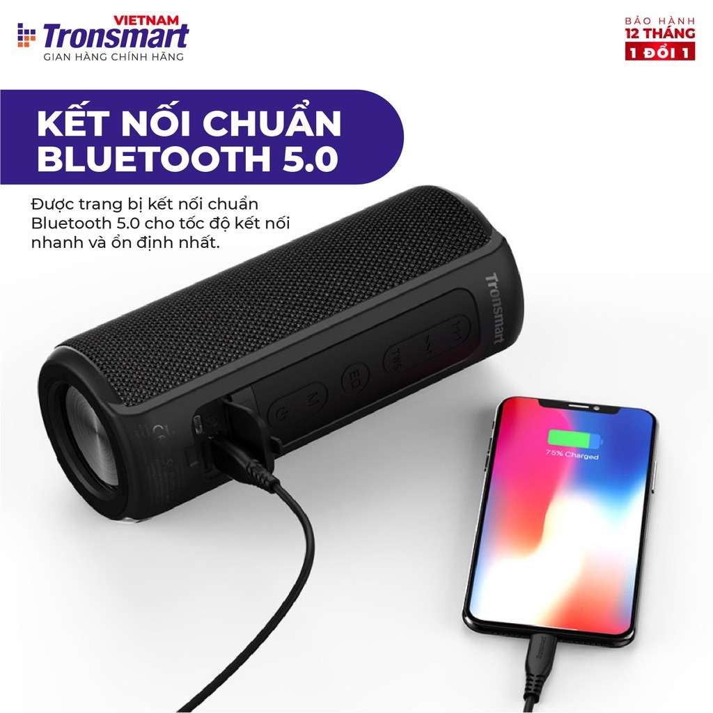 【Giao Hỏa Tốc】Loa Bluetooth Tronsmart Element T6 Plus 40W, BT 5.0, Công nghệ SoundPulse, Chống nước IPX6 - Chính Hãng