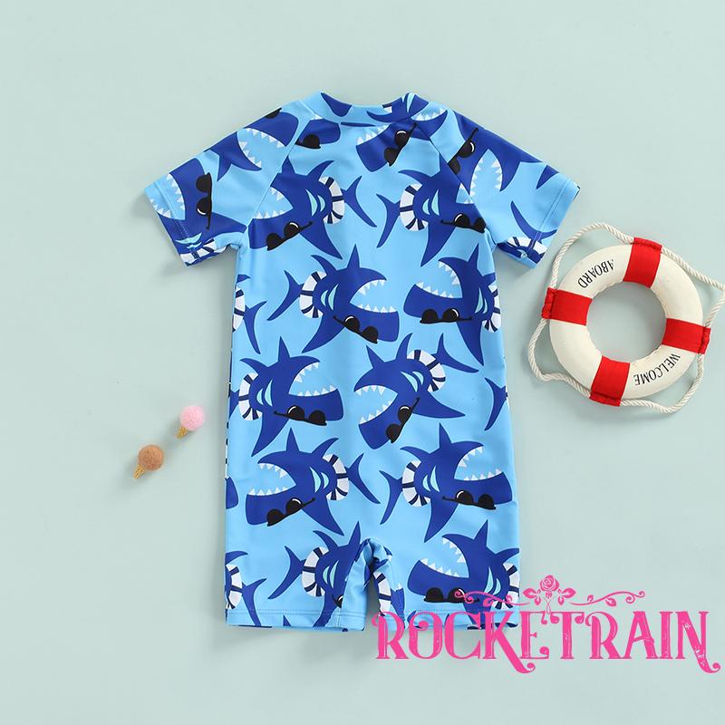 ❈Pq✿Bộ Đồ Bơi Liền Thân Tay Ngắn In Hình Động Vật Dễ Thương Cho Bé Trai