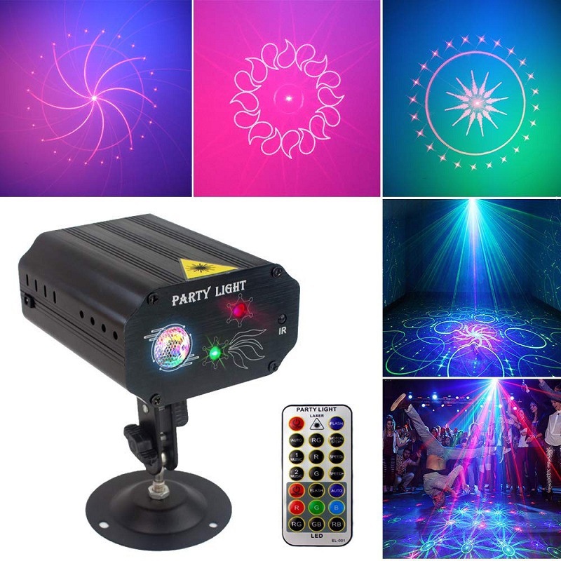 Đèn laser mini điều khiển bằng giọng nói cho phòng DJ tiện dụng