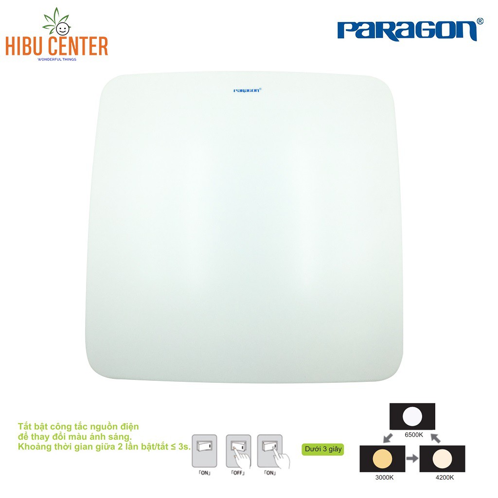 Đèn LED Ốp Trần (Tròn/ Vuông) Đổi Màu Paragon (PLCA/ PLCQ/ PLCK Series) - 12W/ 18W – Hàng Chính Hãng - HIBUCENTER
