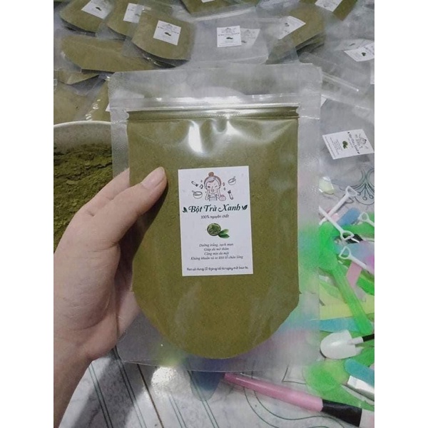 100g bột trà xanh thái nguyên đắp mặt trắng da cực tốt