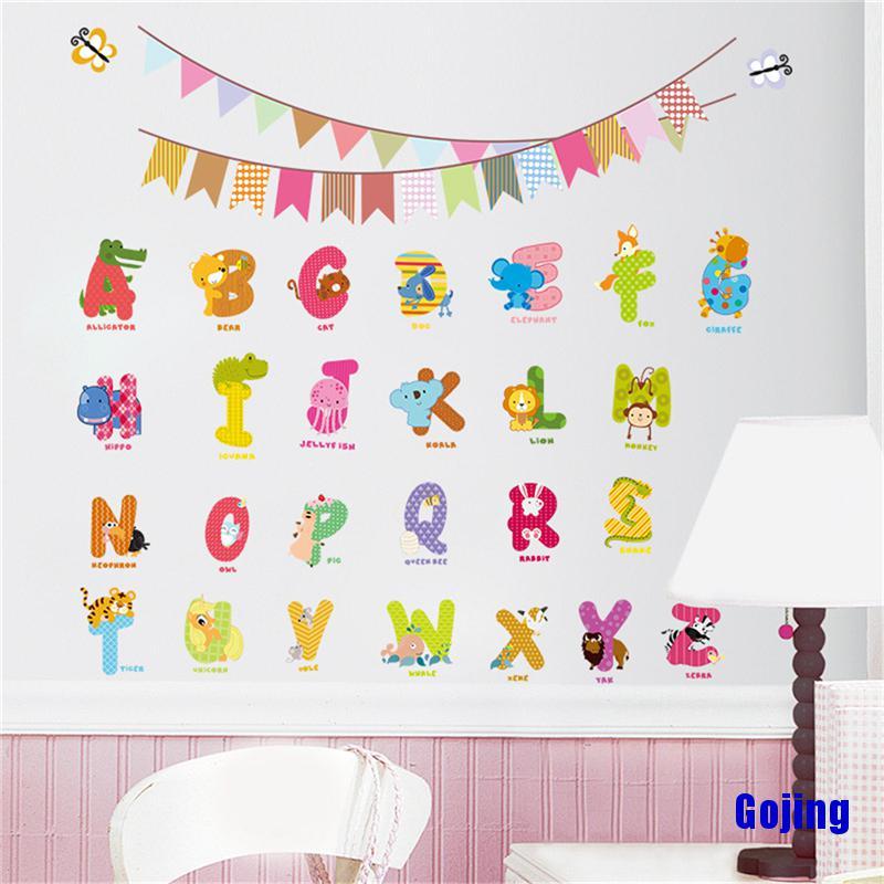 Hoạt Hình Sticker Dán Tường Hình Bảng Chữ Cái Và Các Con Vật Dùng Trang Trí Phòng Cho Trẻ Nhỏ