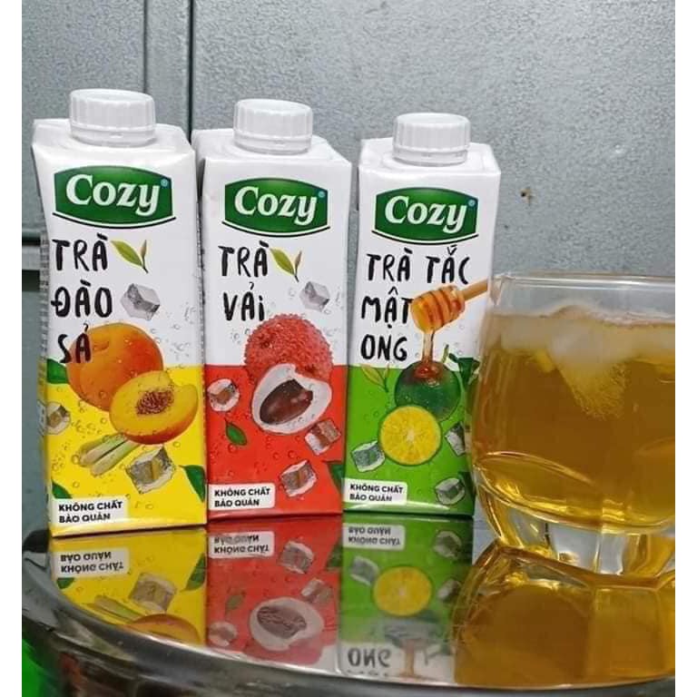 Trà cozy lốc 4 hộp/thùng 24 hộp 225ml - vải, trà tắc mật ong, trà đào sả - Trà hoa quả uống liền | BigBuy360 - bigbuy360.vn