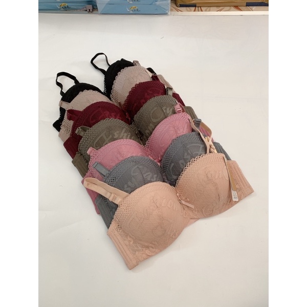 Áo lót quả ngang ren chữ mềm mại, mút đệm 1cm, có gọng nâng ngực chống xệ. Áo ngực quả ngang 7325. | BigBuy360 - bigbuy360.vn