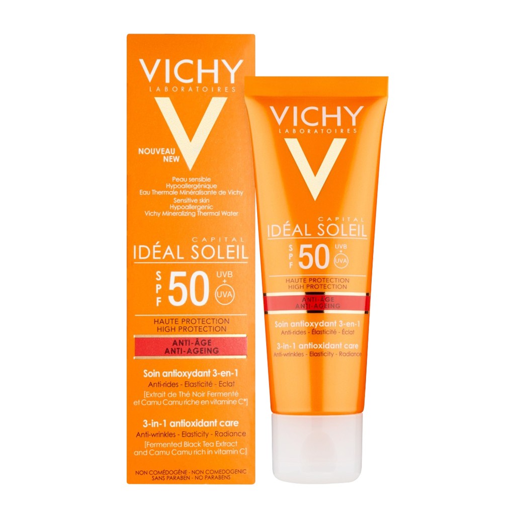 Kem chống nắng Vichy Capital Soleil giảm các dấu hiệu lão hóa 3 trong 1 SPF50 50ml