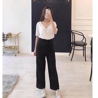 Quần Culottes Nữ 🌸 Quần suông ống rộng khoá hông cạp cao SIÊU HOT 🌸