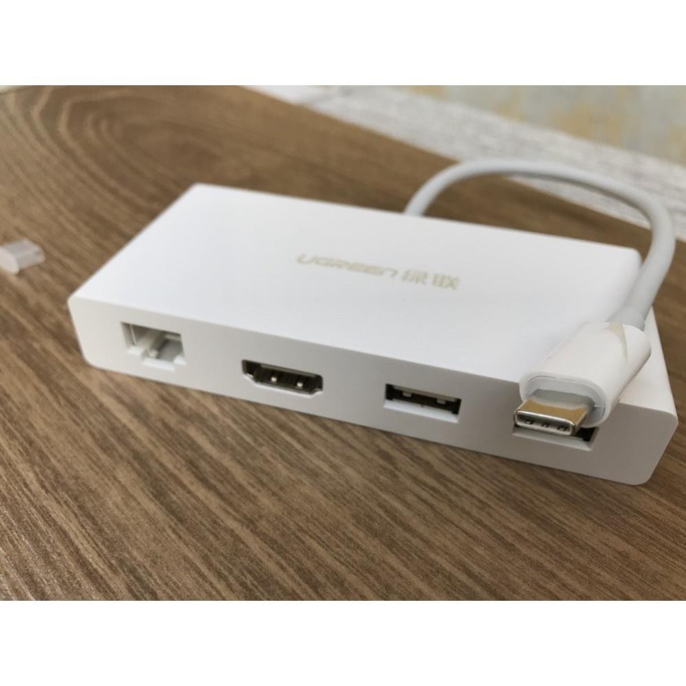 Type-C USB 3.1 To HDMI RJ45 Ethernet Adapter With USB 3.0 HUB UGREEN 40377
