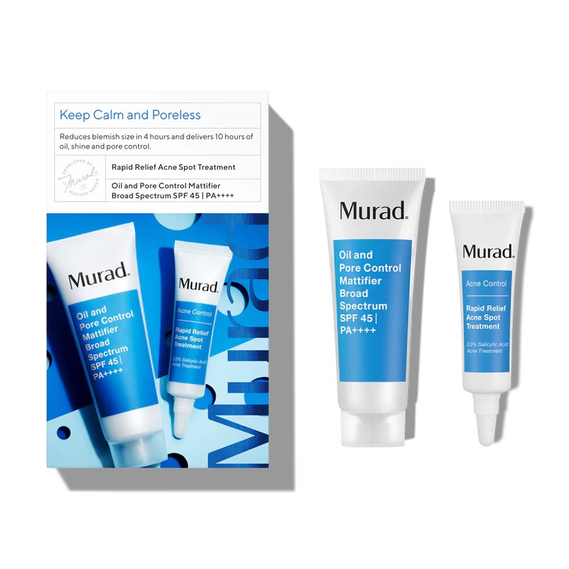 Set 2 Sản Phẩm Murad Keep Calm and Poreless Rapid Relief Acne Spot Treatment