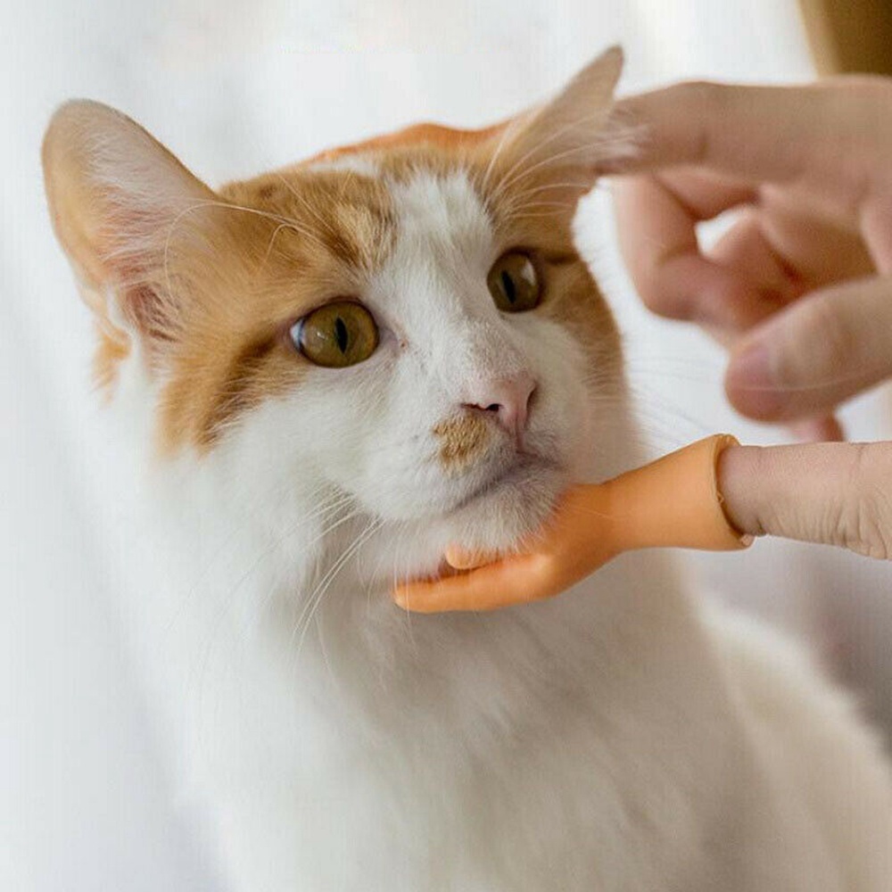 Set 2 Găng Tay Ngón Chân Nhân Tạo Chơi Khăm Bằng Silicone Cho Thú Cưng