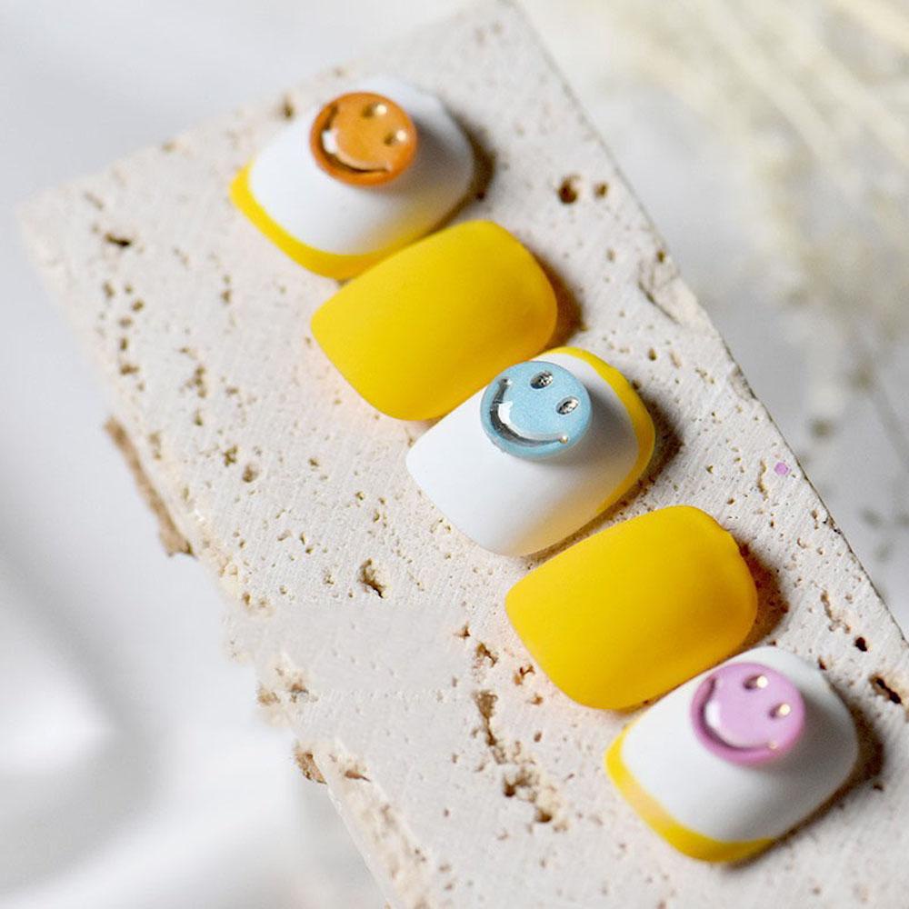 OCEANMAP Phụ Kiện Trang Trí Móng Tay Hình Hoa Hướng Dương Mặt Cười Phong Cách Nhật Bản