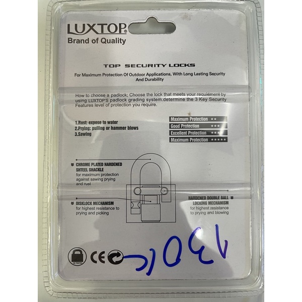 Khoá Chống Trộm Luxtop 70mm Chống Cắt Hàng Chính Hãng - Chất Lượng Cao