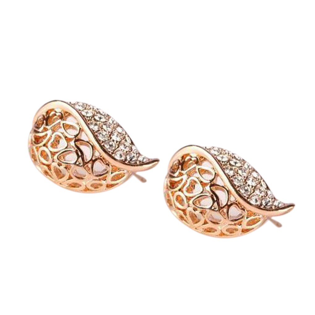 Đôi Khuyên Tai Hình Trái Tim Đính Đá Thời Trang Cho Nữ