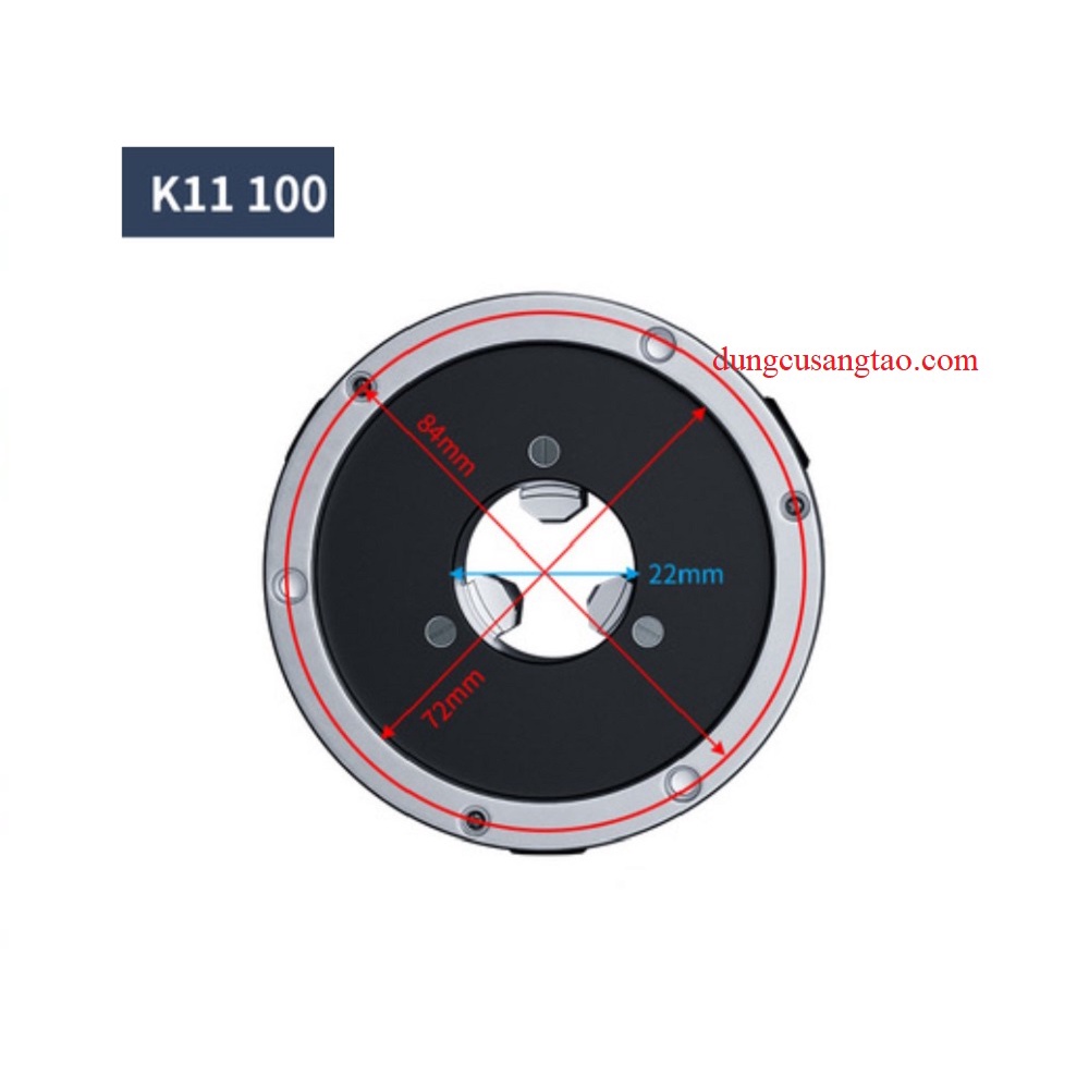 Đầu kẹp 3 chấu K11-100 / Mâm cập máy tiện mini loại 3 chấu Phi D100mm