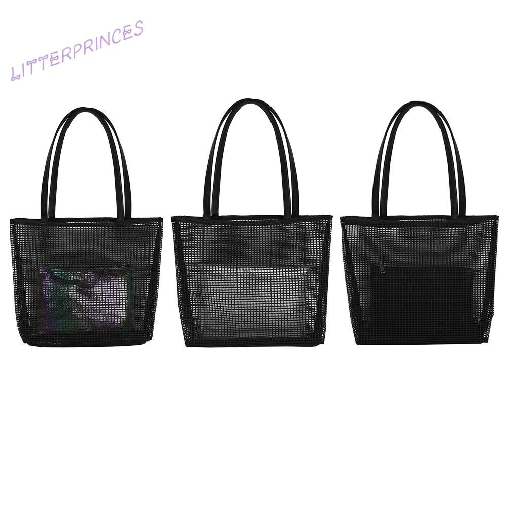 Litterprinces Women Fashion Mesh Bags Two-piece Shoulder Messenger Composite Handbag