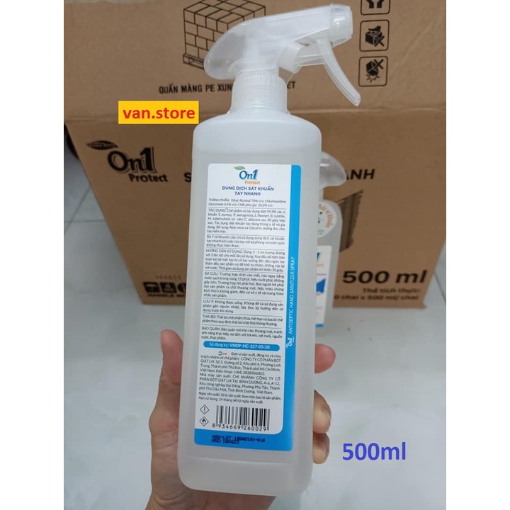 Combo 2 Chai Dung Dịch Rửa Tay Khô On1 500ml - Dạng Xịt