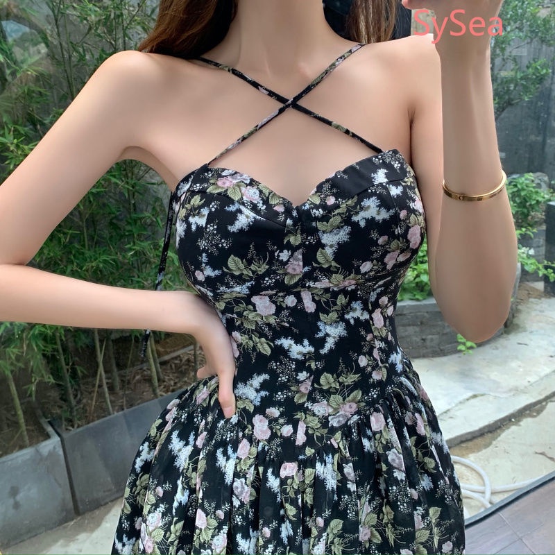Đầm Chiffon Không Tay Họa Tiết Hoa Thời Trang Mùa Hè Cho Nữ