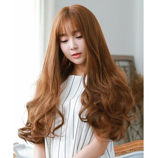 Bộ Tóc Xoăn Lọn Mái Thưa Nâu Vàng MHS33